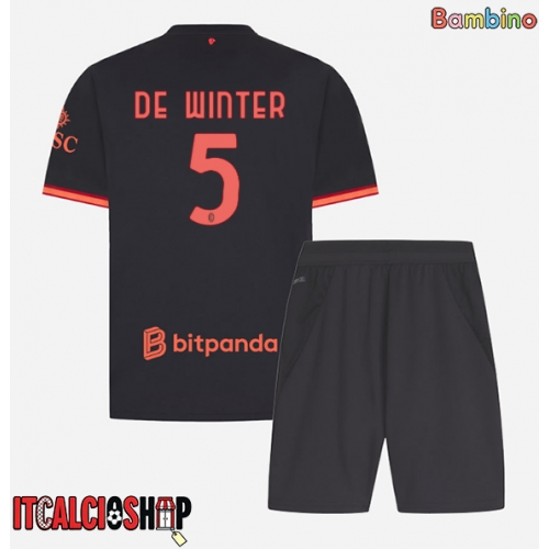 AC Milan Koni De Winter #5 Terza Maglia Bambino 2026-27 Manica Corta (+ Pantaloni corti)